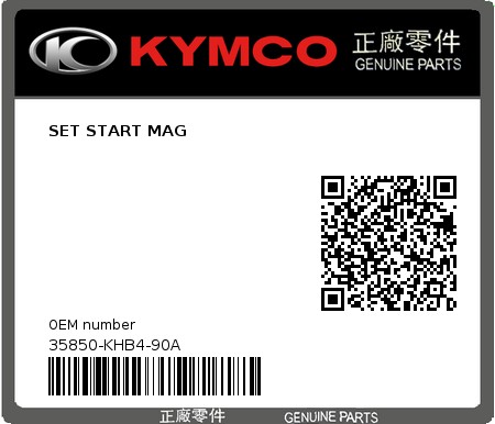 Product image: Kymco - 35850-KHB4-90A - SET START MAG 