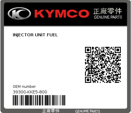 Product image: Kymco - 39300-KKE5-800 - INJECTOR UNIT FUEL  0