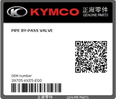 Product image: Kymco - 39705-KKE5-E00 - PIPE BY-PASS VALVE  0