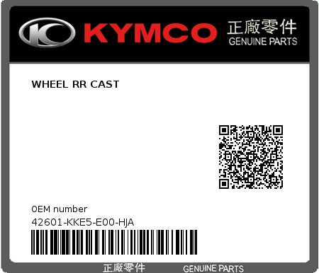 Product image: Kymco - 42601-KKE5-E00-HJA - WHEEL RR CAST  0