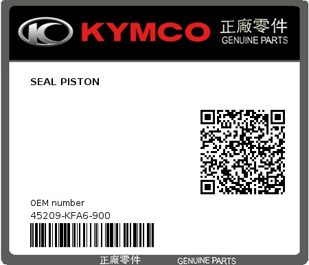 Product image: Kymco - 45209-KFA6-900 - SEAL PISTON  0
