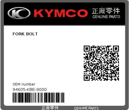 Product image: Kymco - 94605-KBE-9000 - FORK BOLT  0
