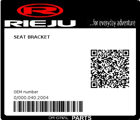 Product image: Rieju - 0/000.040.2004 - SEAT BRACKET  0