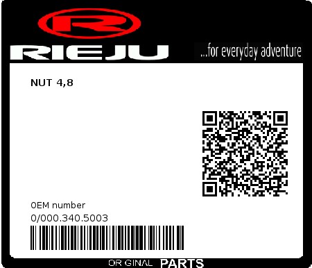 Product image: Rieju - 0/000.340.5003 - NUT 4,8  0