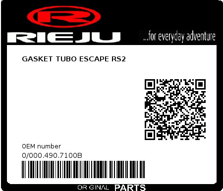 Product image: Rieju - 0/000.490.7100B - GASKET TUBO ESCAPE RS2  0