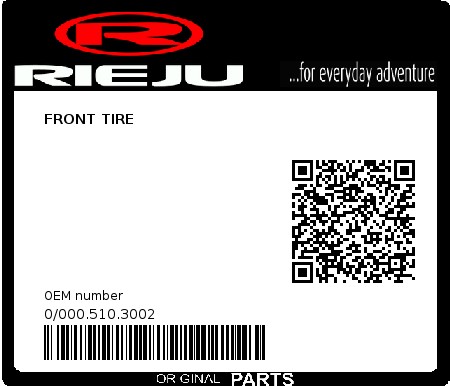 Product image: Rieju - 0/000.510.3002 - FRONT TIRE 