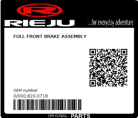 Product image: Rieju - 0/000.820.0718 - FULL FRONT BRAKE ASSEMBLY 