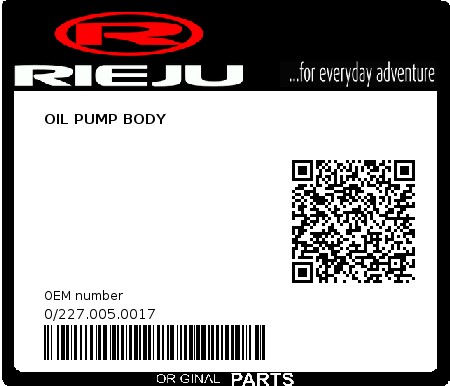 Product image: Rieju - 0/227.005.0017 - OIL PUMP BODY  0