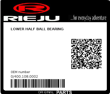 Product image: Rieju - 0/400.108.0002 - LOWER HALF BALL BEARING 