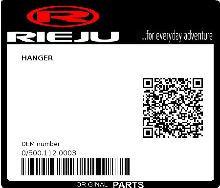 Product image: Rieju - 0/500.112.0003 - HANGER  0