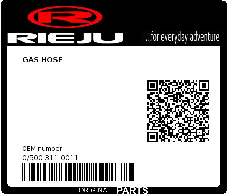 Product image: Rieju - 0/500.311.0011 - GAS HOSE  0