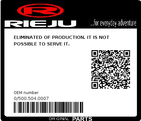 Product image: Rieju - 0/500.504.0007 - ELIMINATED OF PRODUCTION. IT IS NOT POSSIBLE TO SERVE IT.  0