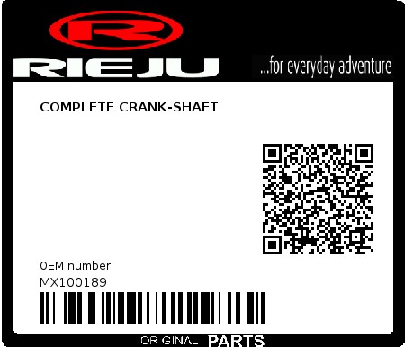 Product image: Rieju - MX100189 - COMPLETE CRANK-SHAFT  0