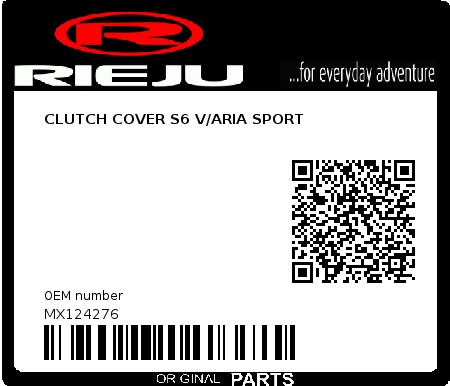 Product image: Rieju - MX124276 - CLUTCH COVER S6 V/ARIA SPORT  0