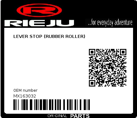 Product image: Rieju - MX163032 - LEVER STOP (RUBBER ROLLER) 