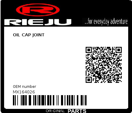 Product image: Rieju - MX164026 - OIL CAP JOINT 