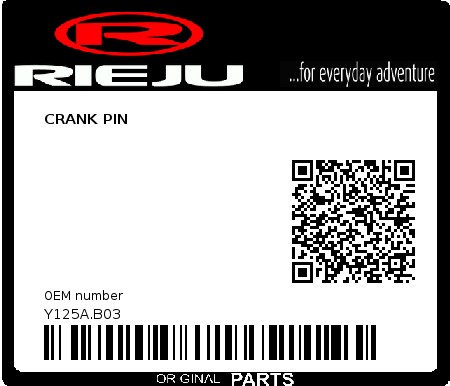 Product image: Rieju - Y125A.B03 - CRANK PIN  0