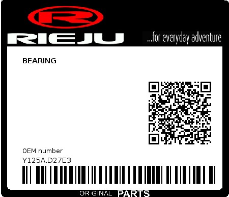 Product image: Rieju - Y125A.D27E3 - BEARING  0