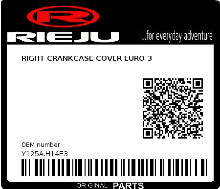 Product image: Rieju - Y125A.H14E3 - RIGHT CRANKCASE COVER EURO 3  0