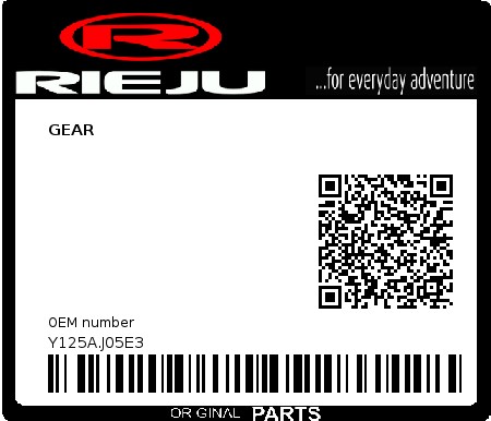 Product image: Rieju - Y125A.J05E3 - GEAR  0