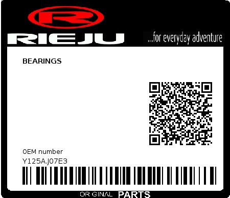 Product image: Rieju - Y125A.J07E3 - BEARINGS 