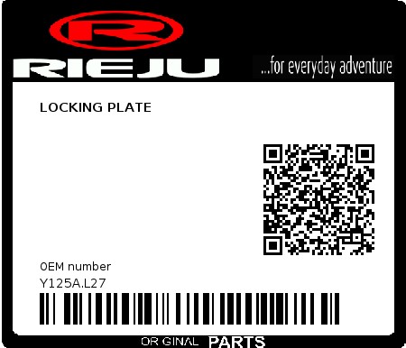 Product image: Rieju - Y125A.L27 - LOCKING PLATE  0