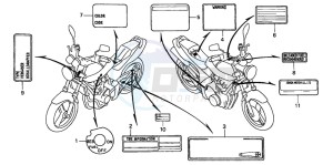 CB600F HORNET drawing CAUTION LABEL (1)