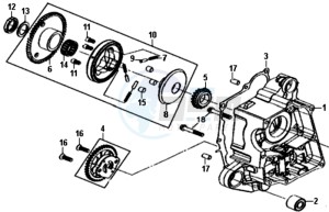 FIDDLE III 50 L6 drawing CRANKCASE RIGHT / OILPUMP