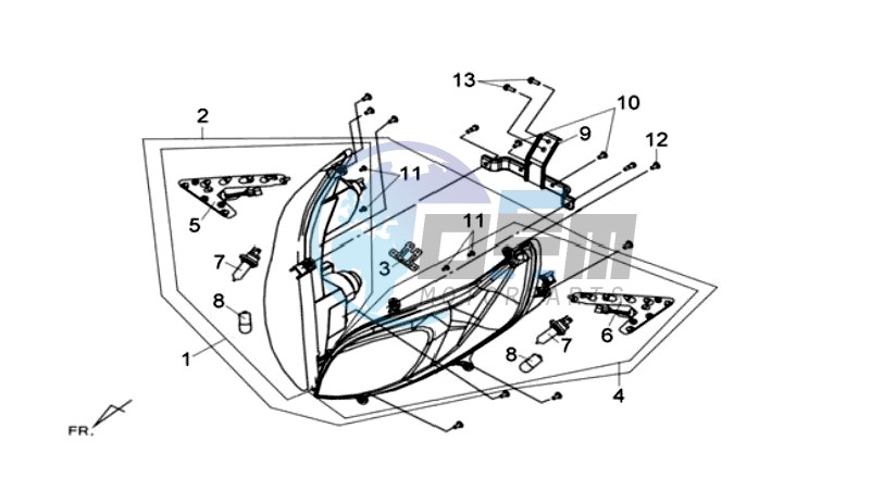 FR PLATE / HEAD LIGHT / FOOTREST