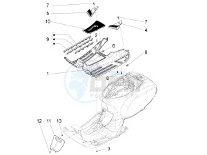 SXL 150 4T 3V CARB drawing Central cover - Footrests