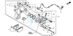 CB1300A CB1300SUPER FOUR drawing REAR BRAKE CALIPER