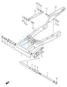 GSX750F (E4) drawing REAR SWINGING ARM