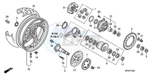 CB1000RAA France - (F / ABS CMF) drawing REAR WHEEL