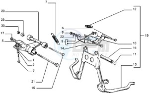 ET2 iniezione 50 drawing Central Stand - Swinging arm