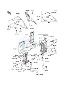 KX250 KX250R7F EU drawing Radiator