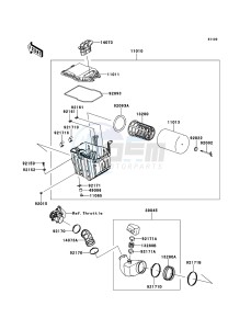 KFX450R KSF450BEF EU drawing Air Cleaner