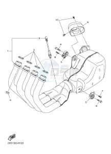 XJ6SA 600 DIVERSION (S-TYPE, ABS) (36D9) drawing EXHAUST