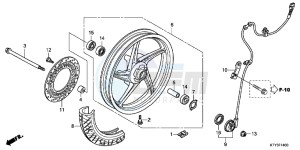 CBR125RSC drawing FRONT WHEEL