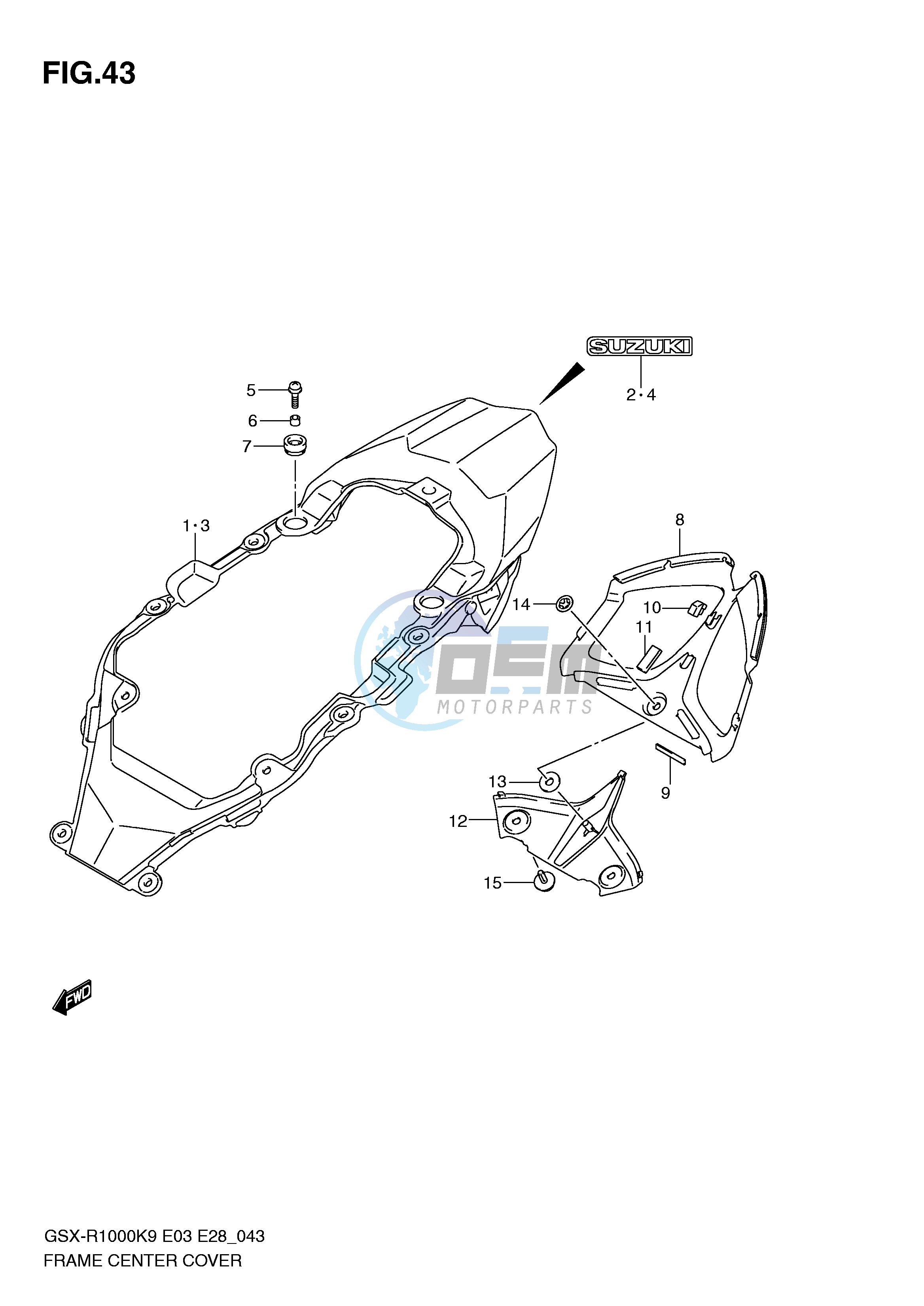 FRAME CENTER COVER (MODEL K9)