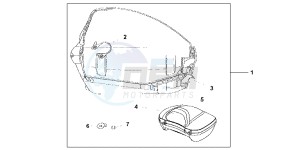 FJS600AB SilverWing ED drawing 40L TOP BOX TITANIUM METALLIC