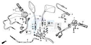 CBF600S drawing HANDLE LEVER/SWITCH/ CABLE