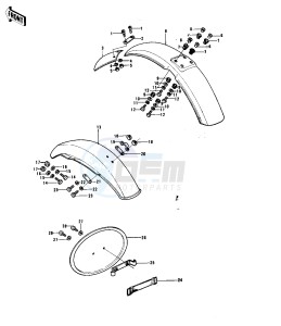 KX 125 (-A) drawing NUMBER PLATE_FENDERS -- 74-76 KX125_A_A3- -