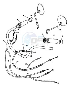 XV VIRAGO 1100 11000 drawing STEERING HANDLE -CABLE