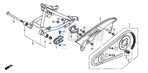 CRF70F drawing SWINGARM/CHAIN CASE