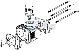 ORBIT III 50 25KMH (L8) NL drawing CYLINDER / TOP GASKET / LOWER GASKET