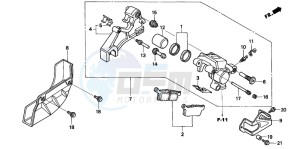 XR250R drawing REAR BRAKE CALIPER