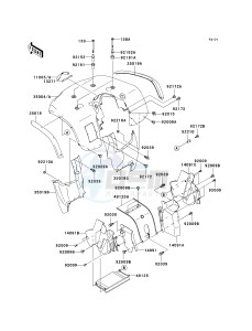 KVF 700 A [PRAIRIE 700 4X4] (A1-A2) [PRAIRIE 700 4X4] drawing FRONT FENDER-- S- -