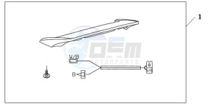 GL18009 France - (F / AB CMF NAV) drawing REAR SPOILER PEWTER SILVER METALLIC