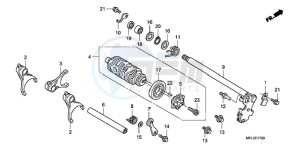 CBR1000RA9 France - (F / ABS CMF MME) drawing GEARSHIFT DRUM