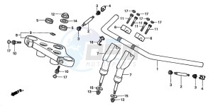 VT750DCB SHADOW SPIRIT drawing HANDLE PIPE/TOP BRIDGE